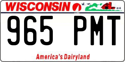 WI license plate 965PMT