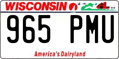 WI license plate 965PMU
