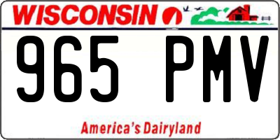 WI license plate 965PMV
