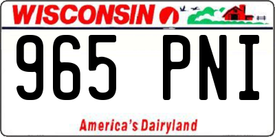 WI license plate 965PNI