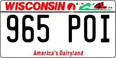 WI license plate 965POI
