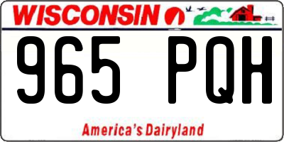 WI license plate 965PQH