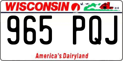 WI license plate 965PQJ
