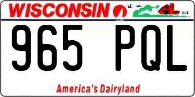 WI license plate 965PQL