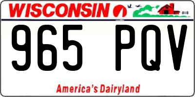 WI license plate 965PQV