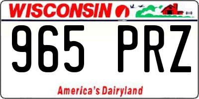 WI license plate 965PRZ