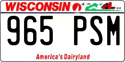 WI license plate 965PSM
