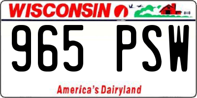 WI license plate 965PSW