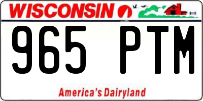 WI license plate 965PTM