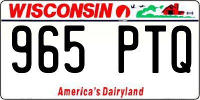 WI license plate 965PTQ
