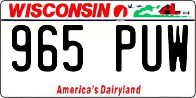 WI license plate 965PUW