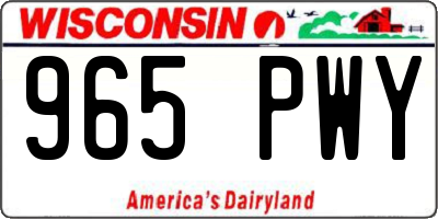 WI license plate 965PWY
