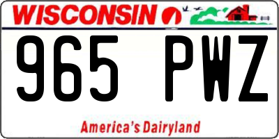 WI license plate 965PWZ
