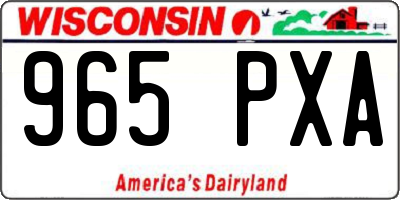 WI license plate 965PXA