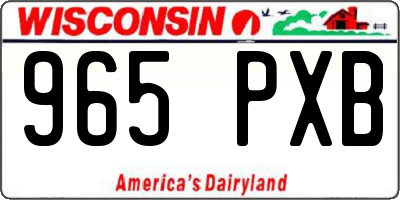 WI license plate 965PXB
