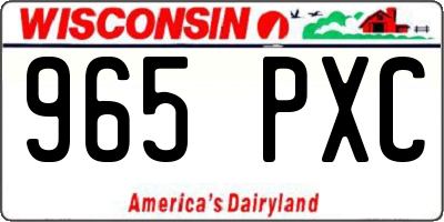 WI license plate 965PXC