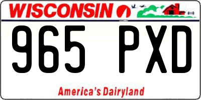 WI license plate 965PXD