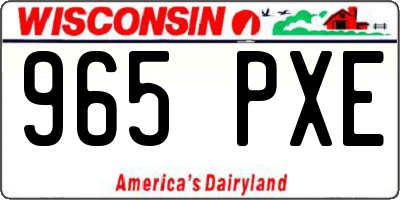 WI license plate 965PXE