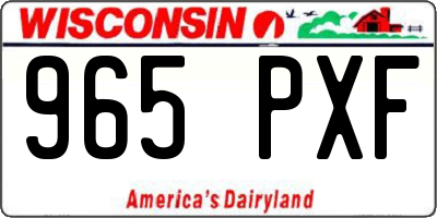 WI license plate 965PXF