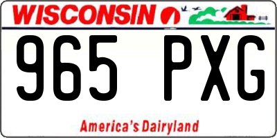 WI license plate 965PXG