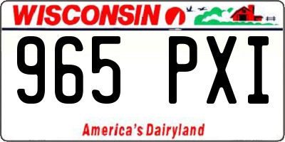 WI license plate 965PXI
