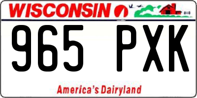 WI license plate 965PXK