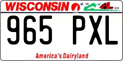 WI license plate 965PXL