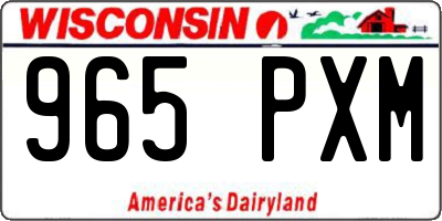 WI license plate 965PXM