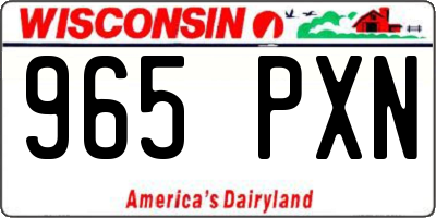 WI license plate 965PXN