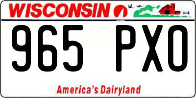 WI license plate 965PXO