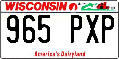 WI license plate 965PXP