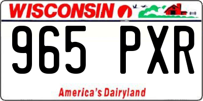 WI license plate 965PXR