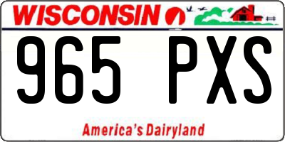 WI license plate 965PXS