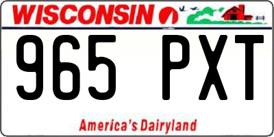 WI license plate 965PXT