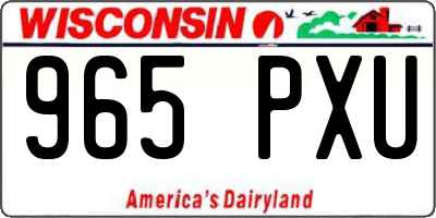 WI license plate 965PXU