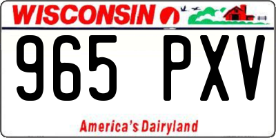 WI license plate 965PXV