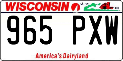 WI license plate 965PXW