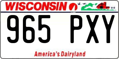 WI license plate 965PXY