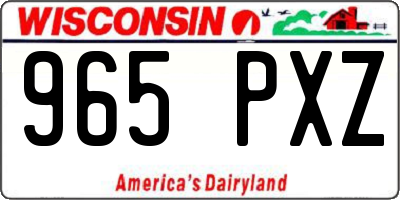 WI license plate 965PXZ