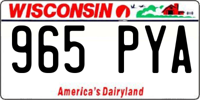 WI license plate 965PYA