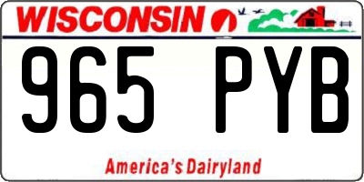 WI license plate 965PYB