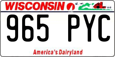 WI license plate 965PYC