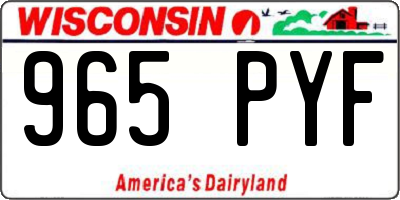 WI license plate 965PYF