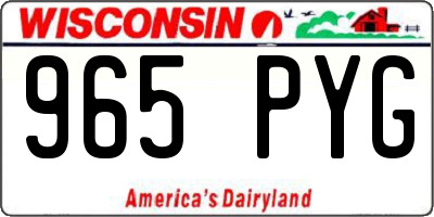 WI license plate 965PYG