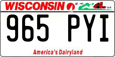 WI license plate 965PYI