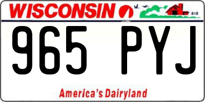 WI license plate 965PYJ