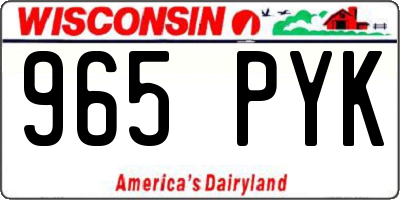 WI license plate 965PYK