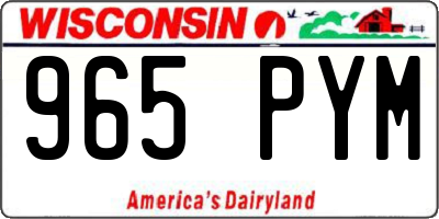 WI license plate 965PYM