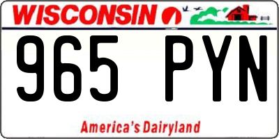 WI license plate 965PYN
