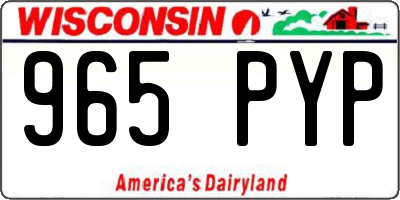 WI license plate 965PYP